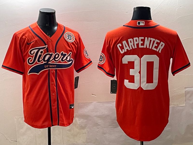Men Detroit Tigers #30 Carpenter Orange Jointly Name 2025 Nike MLB Jersey style 2->houston astros->MLB Jersey